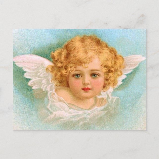 Cartão Postal De Festividades Clapsaddle: Encantador Anjo de Natal (Frente)