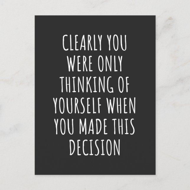 Cartão Postal De Festividades Claramente Você Estava Pensando Em Si Mesmo Quando (Frente)