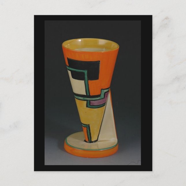 Cartão Postal De Festividades Clarice Cliff Art Deco-Football YO Vase (Frente)
