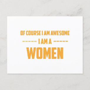Cartão Postal De Festividades Claro que sou incrível, sou mulher