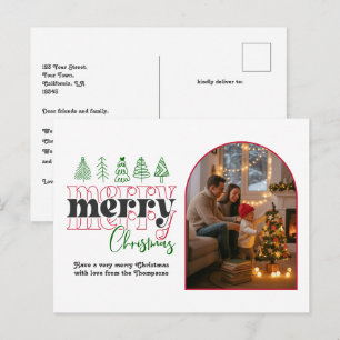 Cartão Postal De Festividades Clássico Candy Cane Cozy Arch Foto Feliz Natal