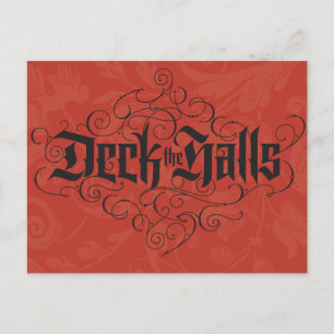 Cartão Postal De Festividades Clássico DECK DE Natal A letra HALLS