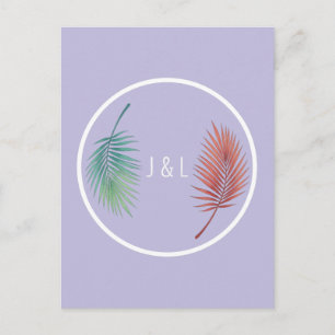 Cartão Postal De Festividades Clássico elegante de casamento com monograma "J &