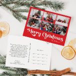 Cartão Postal De Festividades Clássico Vermelho Feliz Ano de Natal Em Revisão 6<br><div class="desc">Celebre a estação com este ano único e clássico de Feliz Natal vermelho na revisão 6 cartão postal de feriado com um toque de charme de safra. A design minimalista apresenta uma elegante paleta de cor vermelha e branca, evocando o espírito aconchegante do inverno. O seu apelo moderno e divertido,...</div>