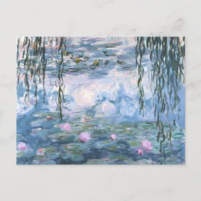 Cartão Postal De Festividades Claude Monet Impressionist Water Lillies Painting (Frente)