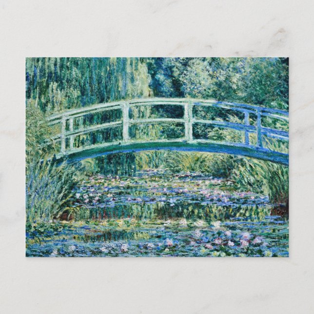 Cartão Postal De Festividades Claude Monet - Lírios De Água E Ponte Japonesa (Frente)