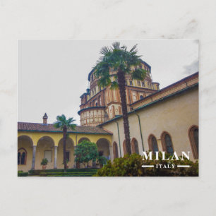 Cartão Postal De Festividades Claustro e Tribuna de Santa Maria delle Grazie Mil