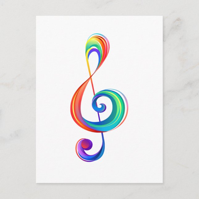 Cartão Postal De Festividades Clef (trecho de arco-íris) (Frente)