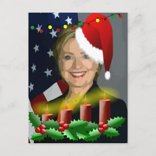 Cartão Postal De Festividades clinton hillary do natal