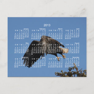 Cartão Postal De Festividades Coberta por Asas; Calendário 2013