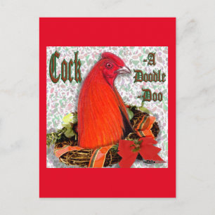 Cartão Postal De Festividades Cockadoodledodo Natal