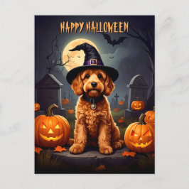 Cartão Postal De Festividades Cockapoo Halloween