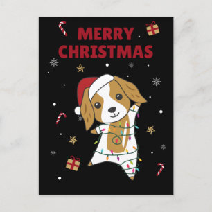 Cartão Postal De Festividades Cocker Spaniel Natal Cachorro Animais de Inverno C