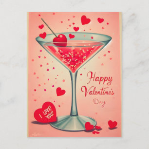 Cartão Postal De Festividades cocktail meio século Martini