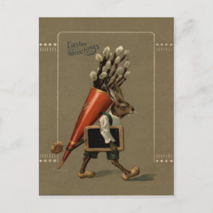 Cartão Postal De Festividades Coelhinho da Páscoa Flor