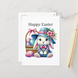 Cartão Postal De Festividades Coelhinho de Felz pascoa bonito