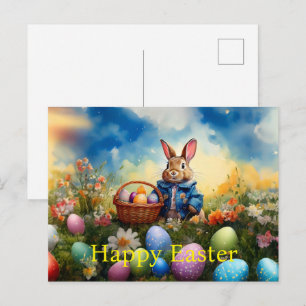 Cartão Postal De Festividades Coelho da Páscoa