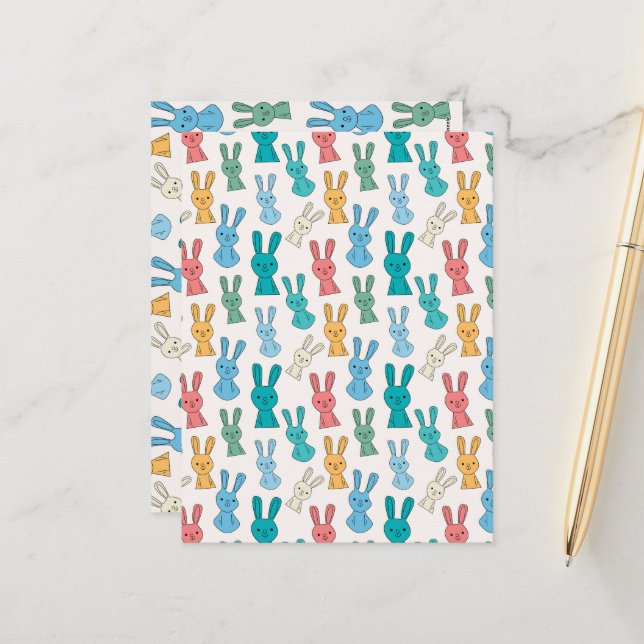 Cartão Postal De Festividades Coelho da Páscoa (Frente/Verso In Situ)