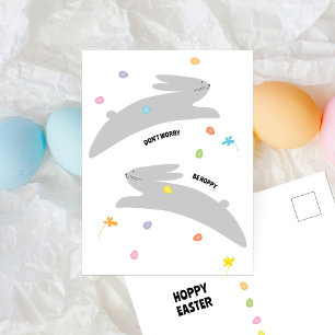 Cartão Postal De Festividades Coelho da Páscoa Alegre   Páscoa Minimalista Moder