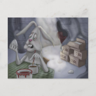 Cartão Postal De Festividades Coelho da Páscoa Cansado