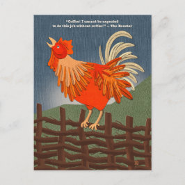 Cartão Postal De Festividades Coffee Addicted Rooster Postcards