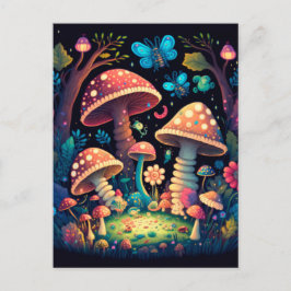 Cartão Postal De Festividades Cogumelos mágicos lindos