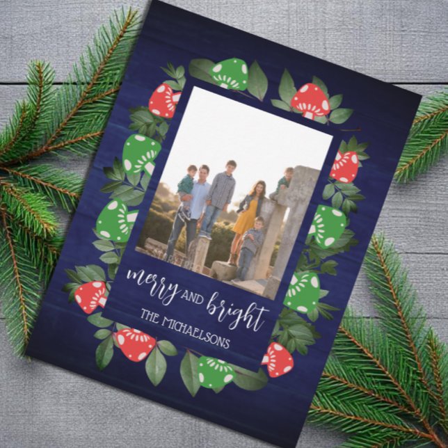 Cartão Postal De Festividades Cogumelos Russos Woodland Whimsical Natal (Criador carregado)