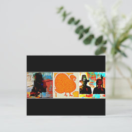 Cartão Postal De Festividades Colagem de Arte Moderna de Ação de Graças
