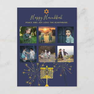 Cartão Postal De Festividades Colagem de Fotografias Hanukkah Postcards Modern S
