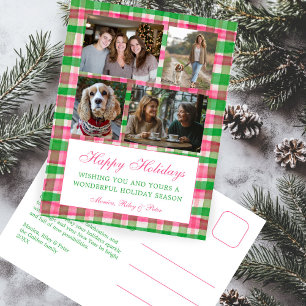 Cartão Postal De Festividades Colagem de Fotografias Personalizada de Natal de X