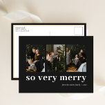 Cartão Postal De Festividades Colagem de Fotografias Preta 3 Muito Feliz<br><div class="desc">Cartão-postal de Feriado Preto Moderno 3,  Muito Feliz. Mande Cartões de natal para seus entes queridos com este Cartão Feriado Festivo e Moderno. Todos os textos estão pré-organizados para que você personalize fácil e rapidamente com seus próprios detalhes. Feliz Feriados!</div>