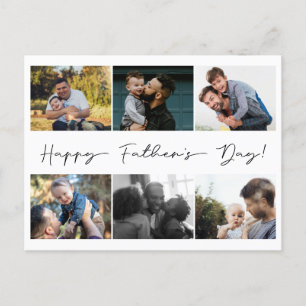 Cartão Postal De Festividades Colagem de Fotografias Simples e Feliz Dia de os p
