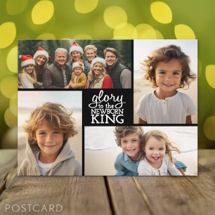 Cartão Postal De Festividades Colagem de Fotos - 4 fotos design minimalista reli