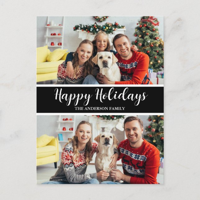 Cartão Postal De Festividades Colagem de Fotos da Família Natal (Frente)