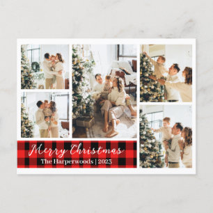 Cartão Postal De Festividades Colagem de Fotos da Família Natal Moderna da Xadre