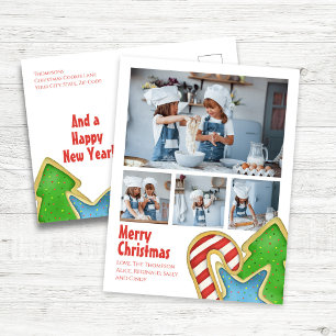 Cartão Postal De Festividades Colagem de Fotos de Biscoito Feliz Natal