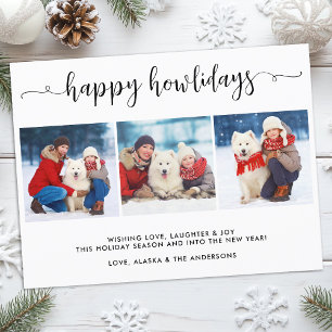 Cartão Postal De Festividades Colagem de Fotos de Cães Modernos Natal Feliz Como