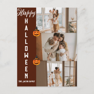 Cartão Postal De Festividades Colagem de Fotos de Família de Halloween Moderna A