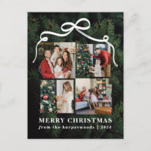 Colagem de Fotos de Família Floral de Natal Elegan