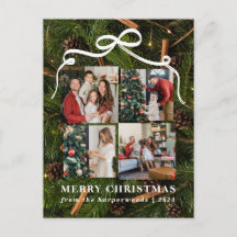Colagem de Fotos de Família Floral de Natal Elegan