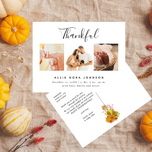 Cartão Postal De Festividades Colagem de Fotos Minimalista de Ação de Graças par