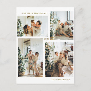 Cartão Postal De Festividades Colagem de Fotos Moderno de Quatro Mais Feliz