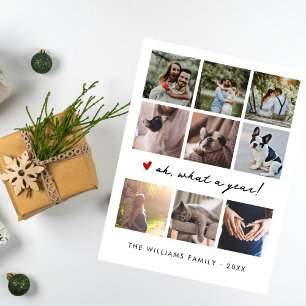 Cartão Postal De Festividades Colagem de Fotos Múltiplas Chic Qual um Ano