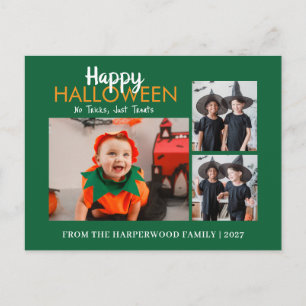 Cartão Postal De Festividades Colagem de Fotos Múltiplas Moderna Feliz Halloween