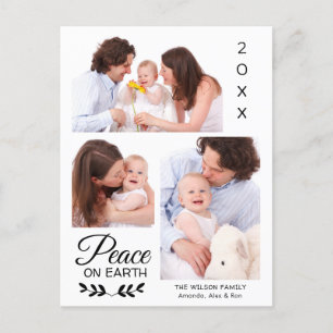 Cartão Postal De Festividades Colagem de Fotos Personalizadas Família Paz 3
