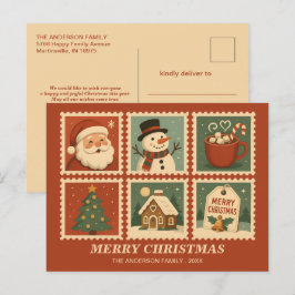 Cartão Postal De Festividades Colagem do Carimbo de Natal Retroativo