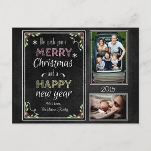 Cartão Postal De Festividades Coleção de Natal de Quadro Chalkboard