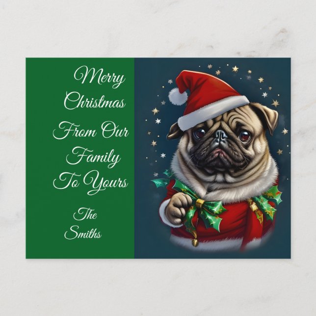 Cartão Postal De Festividades Coleção Puggy Claus (Frente)