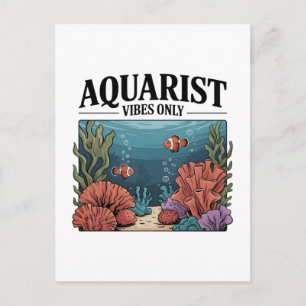 Cartão Postal De Festividades Coletor de Peixes Aquarista Aquário Lover de Peixe