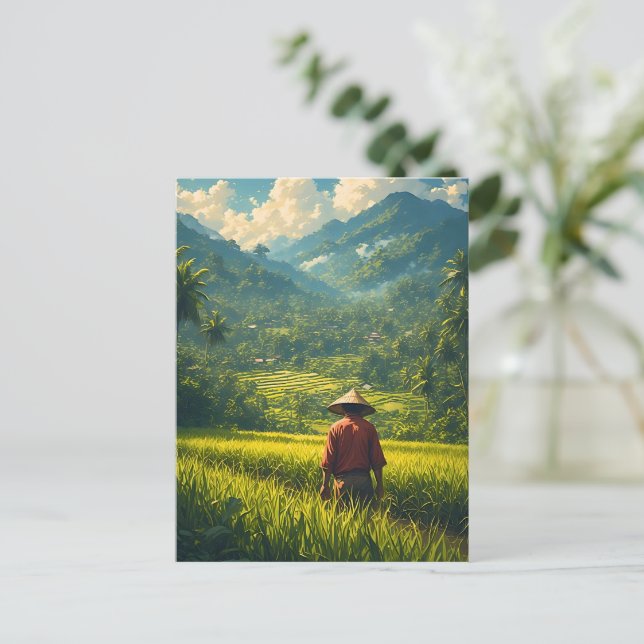 Cartão Postal De Festividades Colheita pacífica (Em pé/Frente)